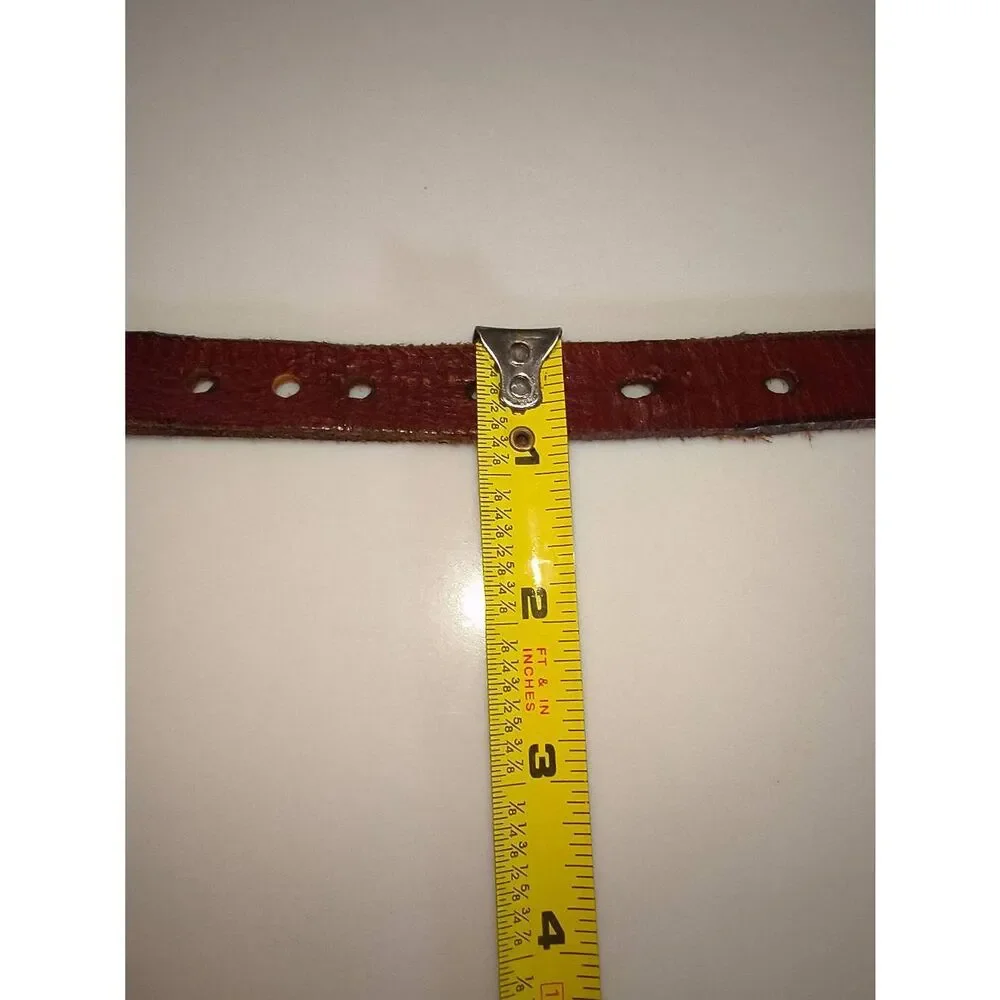 Polo Ralph Lauren genuine leather belt James Reid Ltd silver tone buckle 1997 st